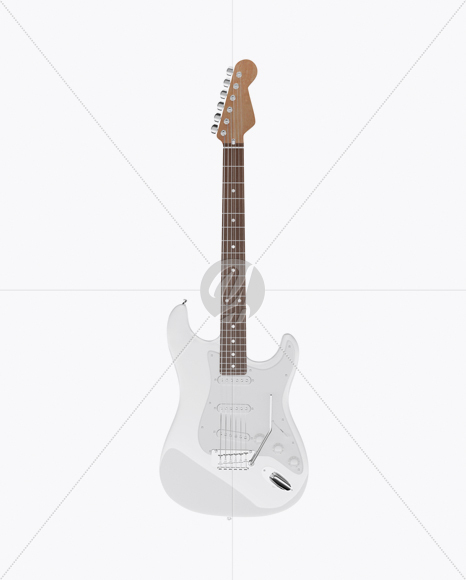 Electric Guitar with Wooden Fingerboard Mockup - Front View - Free