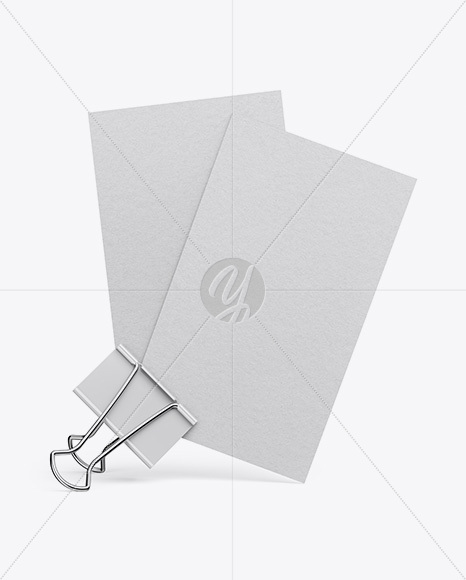 Two Textured Business Cards With Binder Mockup