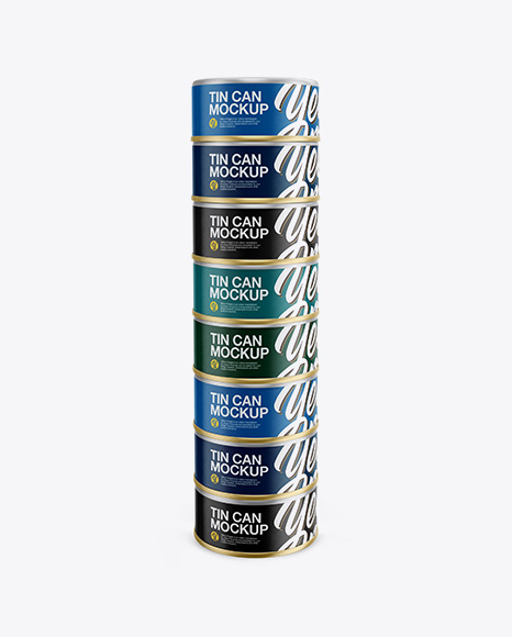 5oz Cans Mockup - Front View - Fish packaging mockup