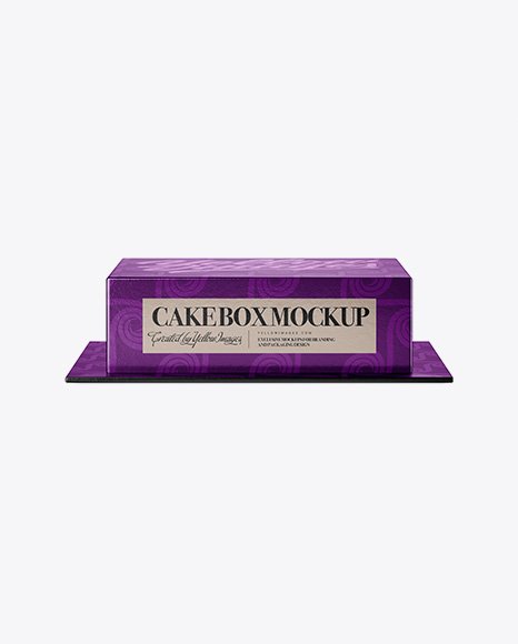 Metallic Cake Box Mockup - Front View - Metallic+Box+Mockup+Front+View+In+Packaging+Mockups+On+Yellow