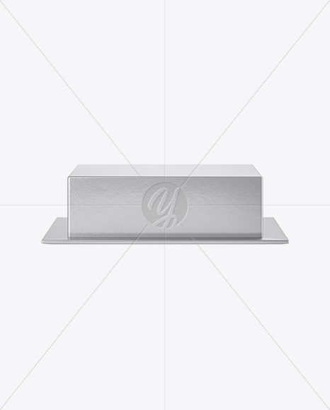 Metallic Cake Box Mockup - Front View