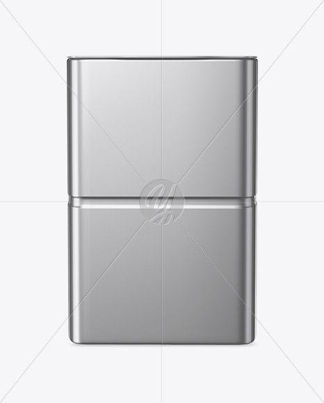 Metallic Tin Box Mockup - Front View