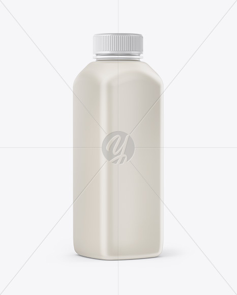 Plastic Milk Bottle Mockup - Half Side View