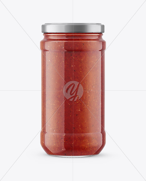 Glass Jar with Sauce Mockup