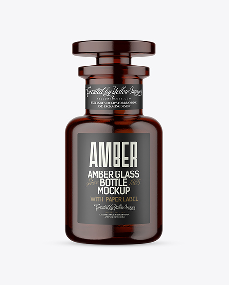 Amber Glass Bottle Mockup