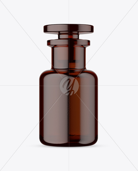 Amber Glass Bottle Mockup