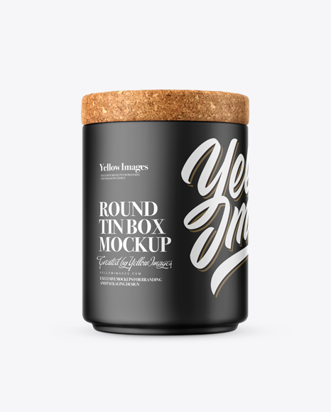 Matte Tin Box With Cork Mockup