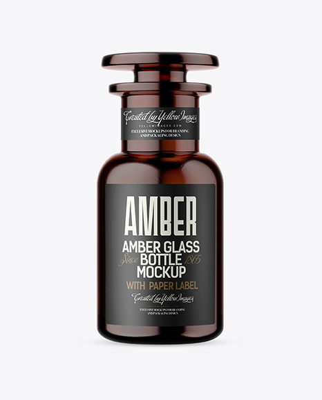 Amber Glass Bottle Mockup