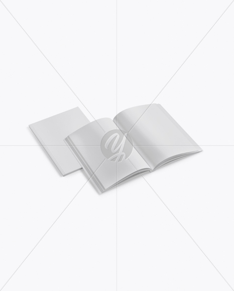 Two Softcover Books Mockup - Half Side View