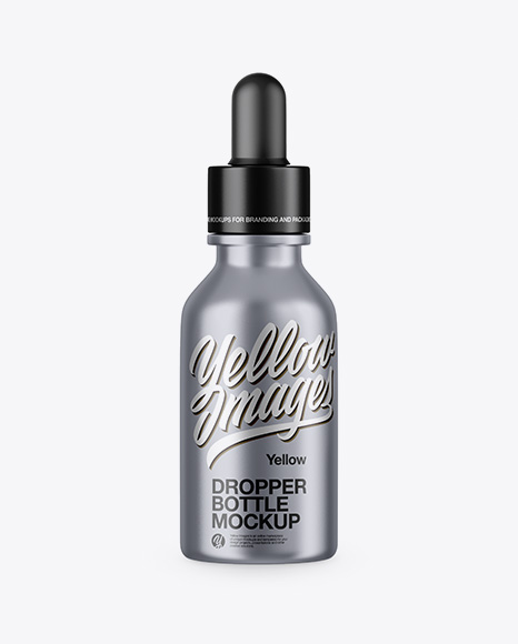 Metallic Bottle With Dropper Mockup