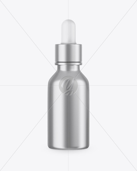 Metallic Bottle With Dropper Mockup