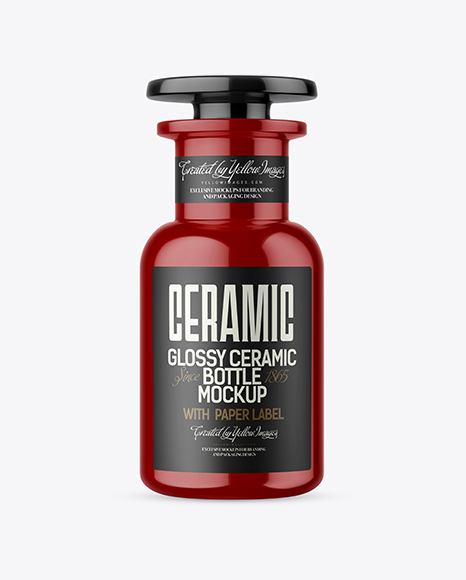 Glossy Ceramic Bottle Mockup - Drink pack
