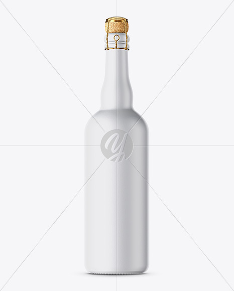 Ceramic Beer Bottle With Cork Mockup