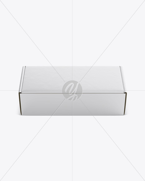 Glossy Paper Box Mockup - Front View (High-Angle Shot)