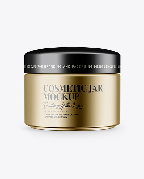 Matte Metallic Cosmetic Jar Mockup