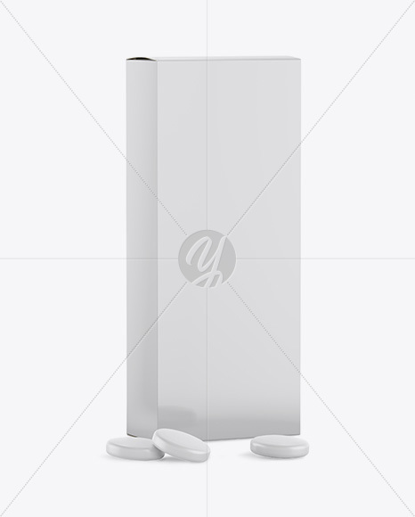 Paper Box With Tablets Mockup - Half Side View