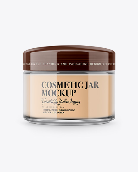 Clear Cosmetic Jar With Cream Mockup