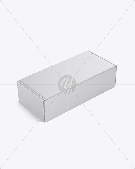 Kraft Paper Box Mockup - Half Side View (High-Angle Shot)