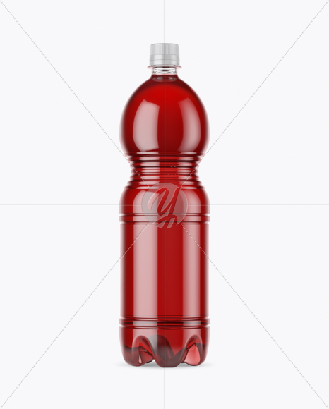 1.5L Clear Plastic Red Drink Bottle Mockup