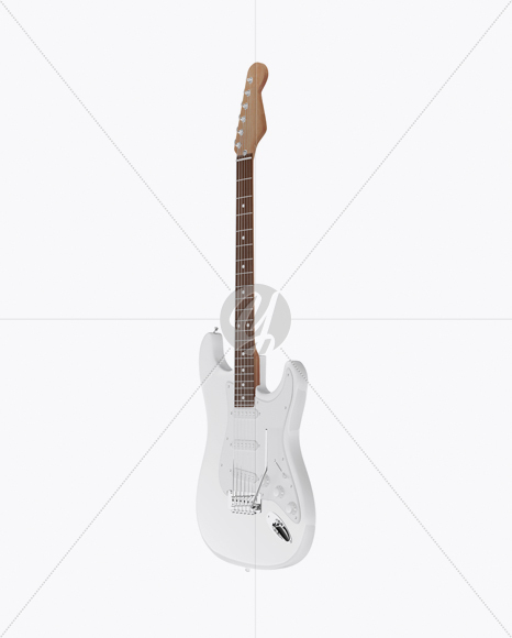 Electric Guitar with Wooden Fingerboard Mockup - Half Side View