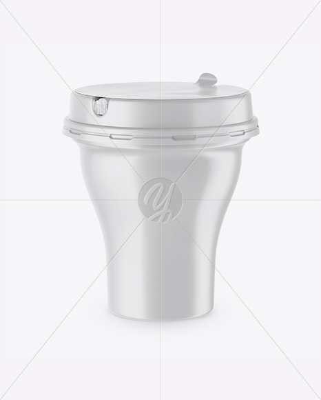 Matte Yogurt Cup Mockup (High-Angle Shot)