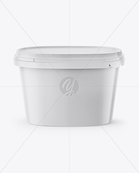 Plastic Bucket Mockup - Front View (High Angle Shot)