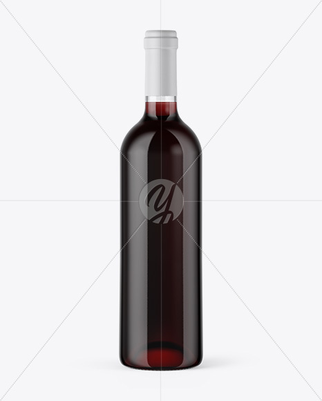 Clear Glass Red Wine Bottle Mockup