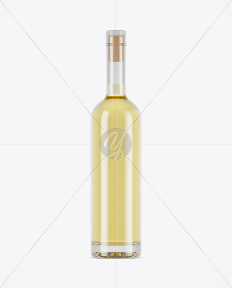 Clear Glass White Wine Bottle Mockup