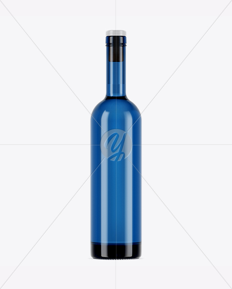 Blue Glass Bottle Mockup