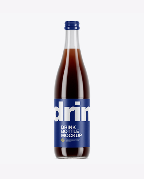 Clear Glass Dark Drink Bottle Mockup - Dark+drink+bottle