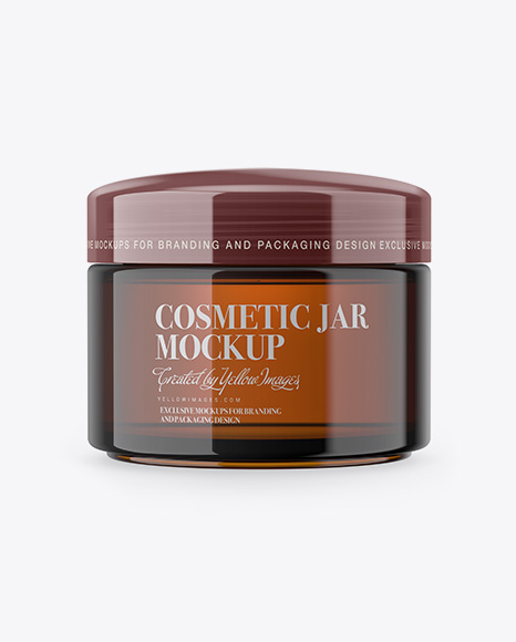 Amber Cosmetic Jar Mockup