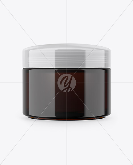 Dark Amber Cosmetic Jar Mockup