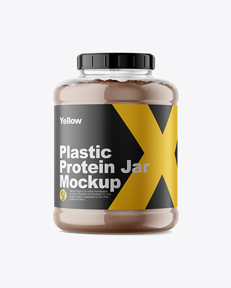 Clear Protein Jar Mockup - Protein+Jar+Packaging+Free+Mockup+-+PlanetMockup