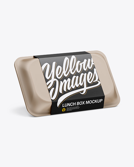 Lunch Box Mockup - Half Side View