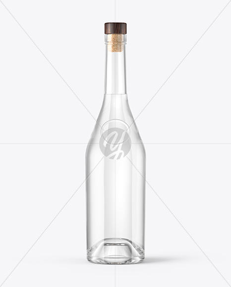 Vodka Bottle with Wooden Cap Mockup