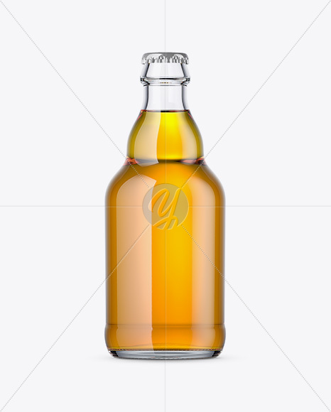 Clear Glass Beer Bottle Mockup