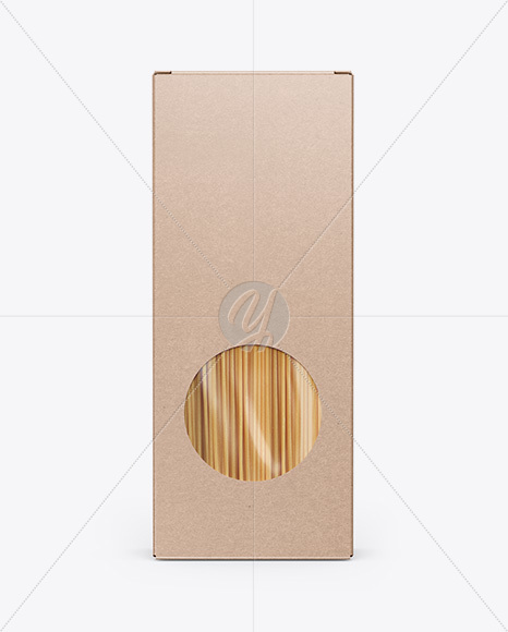 Kraft Box with Pasta Mockup - Front View