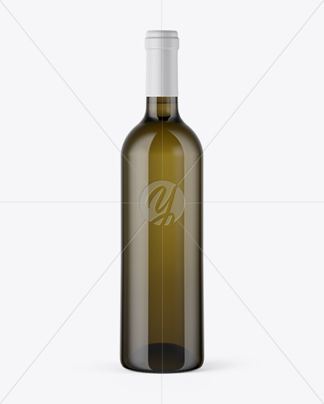 Antique Glass Bottle With White Wine Mockup