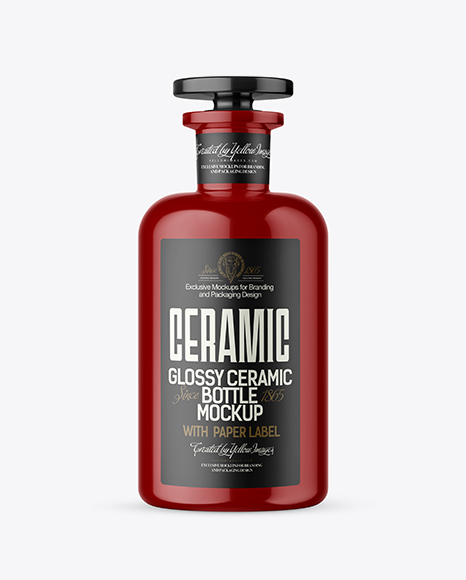 Glossy Ceramic Bottle Mockup