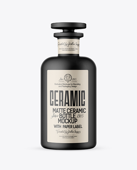 Matte Ceramic Bottle Mockup - Matte+Ceramic+Bottle+Mockup+in+Bottle+Mockups+on+Yellow+Images+Object+Mockups