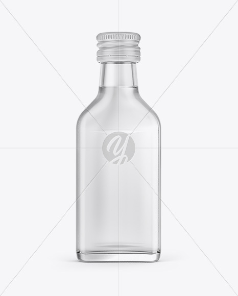 Clear Glass Bottle Mockup - Front View