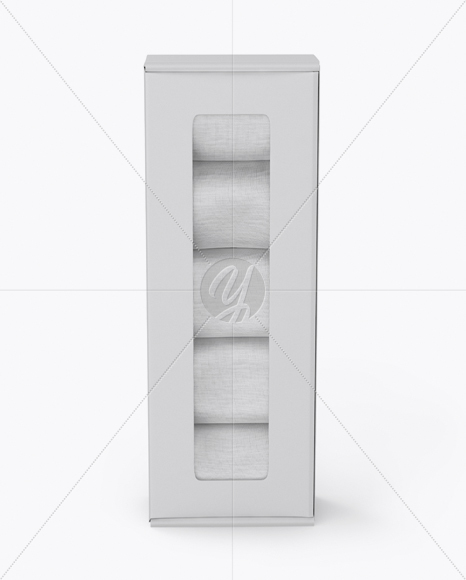 Matte Paper Box With Socks Mockup