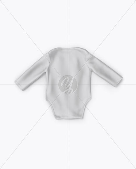 Baby Bodysuit Mockup Back Side - Top View