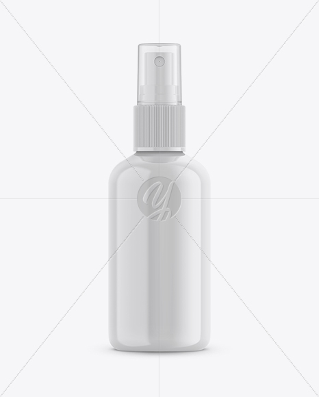 Glossy Plastic Spray Bottle Mockup