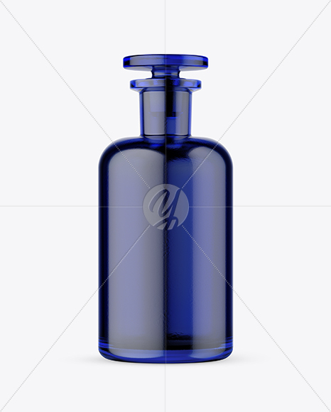 Blue Glass Bottle Mockup