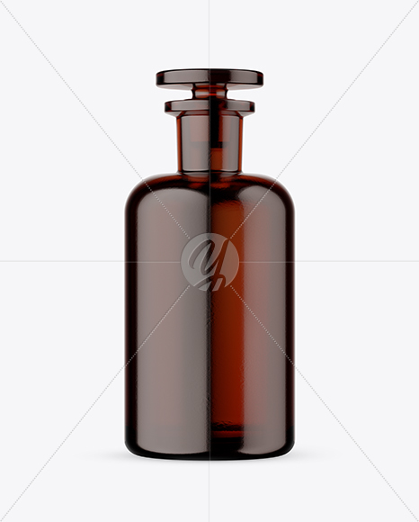 Amber Glass Bottle Mockup