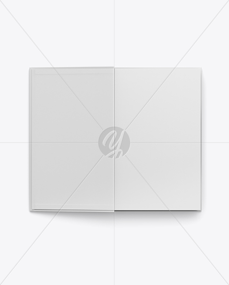 Opened Hardcover Book Mockup - Top View