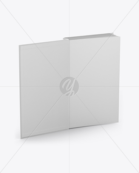 Opened Hardcover Book Mockup - Half Side View