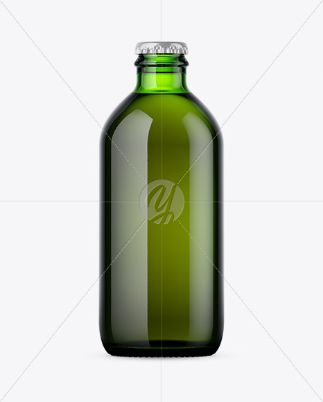 Green Bottle With Dark Beer Mockup