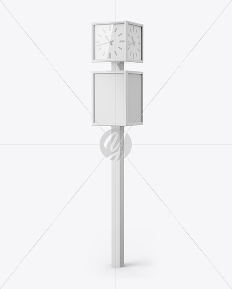 City Clock Advertising Mockup - Half Side View